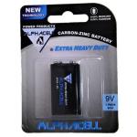 Alphacell 9V 1PC Zinc Carbon Battery