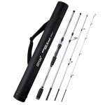 Travel Spinning Rod 4 Sections Spinning Fishing Rods Lightweight Carbon Fiber Poles M Power Meadea Fast Action 6.6FT 6 Silver