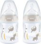 Nuk First Choice+ Temperature Control Bottle With Silicone Teat From Birth 150ML Safari Pack Of 2