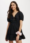 Cotton On Pippa Puff Sleeve MINI Dress - Black