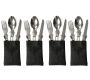 Glamping - Stainless Steel 3 Piece Folding Cutlery Utensil Set X 4 Combo