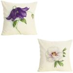 Throw Cushion-pillow Cover-flower Set Of 2-NO 1