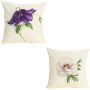 Throw Cushion-pillow Cover-flower Set Of 2-NO 1