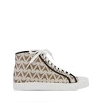 High-top Pattern Sneaker -black