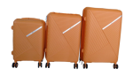 Smte Unbreakable Pp Luggage Set With Tsa Locks And Spinner Wheels Orange Set Of 3 With Keychain