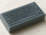 Parts Tile 1 X 2 With Groove With Computer Keyboard Standard Pattern 3069BPB0030 - Dark Bluish Grey