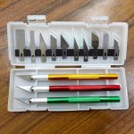 13PCS Aluminum Alloy Sculpture Carving Knife Set With Precision Blades For Paper Cutting Film Application Diy Craft Projects - U