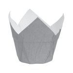 Grey Lined Tulip Cupcake Casings