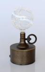 Metal & Glass LED Battery Operated Lantern 39X14CM