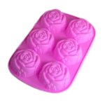 6 Cavity Silicone Soap Mold - Rose