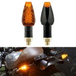 2 Pcs KC025 Motorcycle 14LED Turn Signal Light Black Shell + Yellow Lens