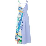 Striped Cotton Dress- Light Blue