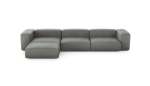 Four Module Chaise Sofa - Leather - Light Grey - 377CM X 199CM