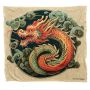 Chinese Dragon In Smoke Light Weight Fleece Blanket By Wikus Schalkwyk