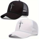 1PC Men's Outdoor Sports Mesh Baseball Caps With Cross Pattern