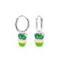 Cute Cactus Huggie Earring In Enamel And Sterling Silver
