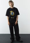 Loose Fit Vintage-look Printed T-Shirt - Black Primal Scream