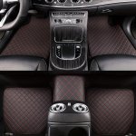 5PCS Universal Pu Leather Car Floor Mats Set - Waterproof All-weather Front & Rear Auto Floor Protectors Non-slip Automotive Int
