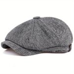 Classic Plaid Octagonal Beret Hats Unisex Vintage Painter Cap Lightweight Breathable Newsboy Hat For Women & Men