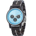 Men's Turquoise Ebony Wooden Watch GT115-1