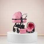 Cynebaby A530 Hot Pink Black Frame Travel System