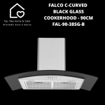 Falco C-curved Black Glass Cookerhood - 90CM FAL-90-38SG-B