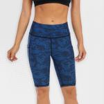 Ladies Blue Splash Bike Shorts With Pocket UP55 - XL