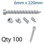 Con Screw 6X220MM Cyl Head Full Thread X100-BOX
