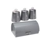 Wave 4 Piece Canister Set Grey