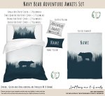 Kids Duvet Set Navy Bear Adventure Awaits
