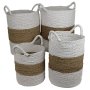 Basket Natural And White