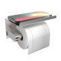 Self Adhesive Toilet Paper Holder With Phone Shelf Screw-in Wall Mounted Toilet Paper Roll Holder Rustproof Bathroom Washroom Tissue Roll Holder Wit