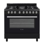 ELBA 90CM Black 4 Burner Gas With 2 Electric Stoves - 04 96CL727B