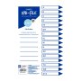 Marlin File Dividers / Indexes 160GSM Pastel Board: A To Z 16 Position - Pack Of 10