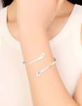 Silver Plated Curved Wrap Hinged Bangle