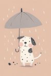 Dog In The Rain Canvas Print - 600MM X 600MM