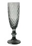 Crystal Vintage Colored Champagne Glasses - Set Of 6 Black