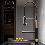 Kitchen Faucet sink Mixer 2- Function – Black & Gold