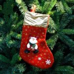 3 Pcs Christmas Non-woven Socks Gift Bags Christmas Tree Decorations Pendant Bear