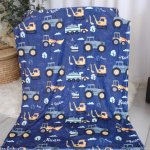 Fleece Blanket Construction With Dark Blue Background