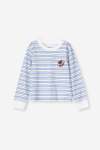 BOYS Striped Long Sleeve Tee - 10 Light Blue