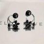 Fashionable Black Flower Design Dual-Wear Stud Earrings For Women Elegant Versatile Luxury Ear Jewelry Alloy Construction Suitable For Ages 15+ No Gem Inlay Non-Plated