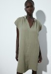 Muslin Dress - Khaki Green
