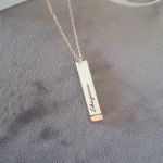 CNE103211 - Personalized Bar Necklace Silver & Rose Gold Stainless Steel