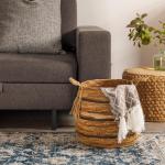 Banana Leaf Black Stripe Basket Natural - Medium 31X35CM