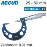 ACCUD Point Micrometer 25-50mm – 30° Conical Tips