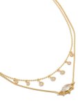 Goldair Gold Plated Cubic Zirconia MINI Oval & Droplets Charm Necklaces 2-PACK