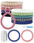 Fiveizero 10PCS Stretchable Wrist Keychain Bracelet Flexible Spiral Coil Key Ring Wristlet Retractable Key Holder For Id Badge S