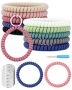 Fiveizero 10PCS Stretchable Wrist Keychain Bracelet Flexible Spiral Coil Key Ring Wristlet Retractable Key Holder For Id Badge Sauna Outdoor Sport