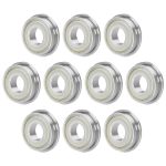 Focmkeas F693ZZ 10PCS Flange Ball Bearing 3 8 4MM Double Metal Shielded Flanged Bearing Chrome Steel ABEC-1 P0 Z2 Miniature Deep